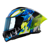 Casco Shaft 596 Tiamat Negro Azul Visor Azul